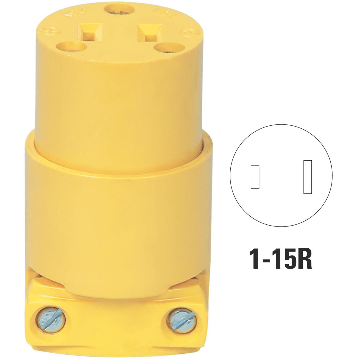 Cooper 15A 125V 2-Wire 2-Pole Commercial Grade Cord Connector