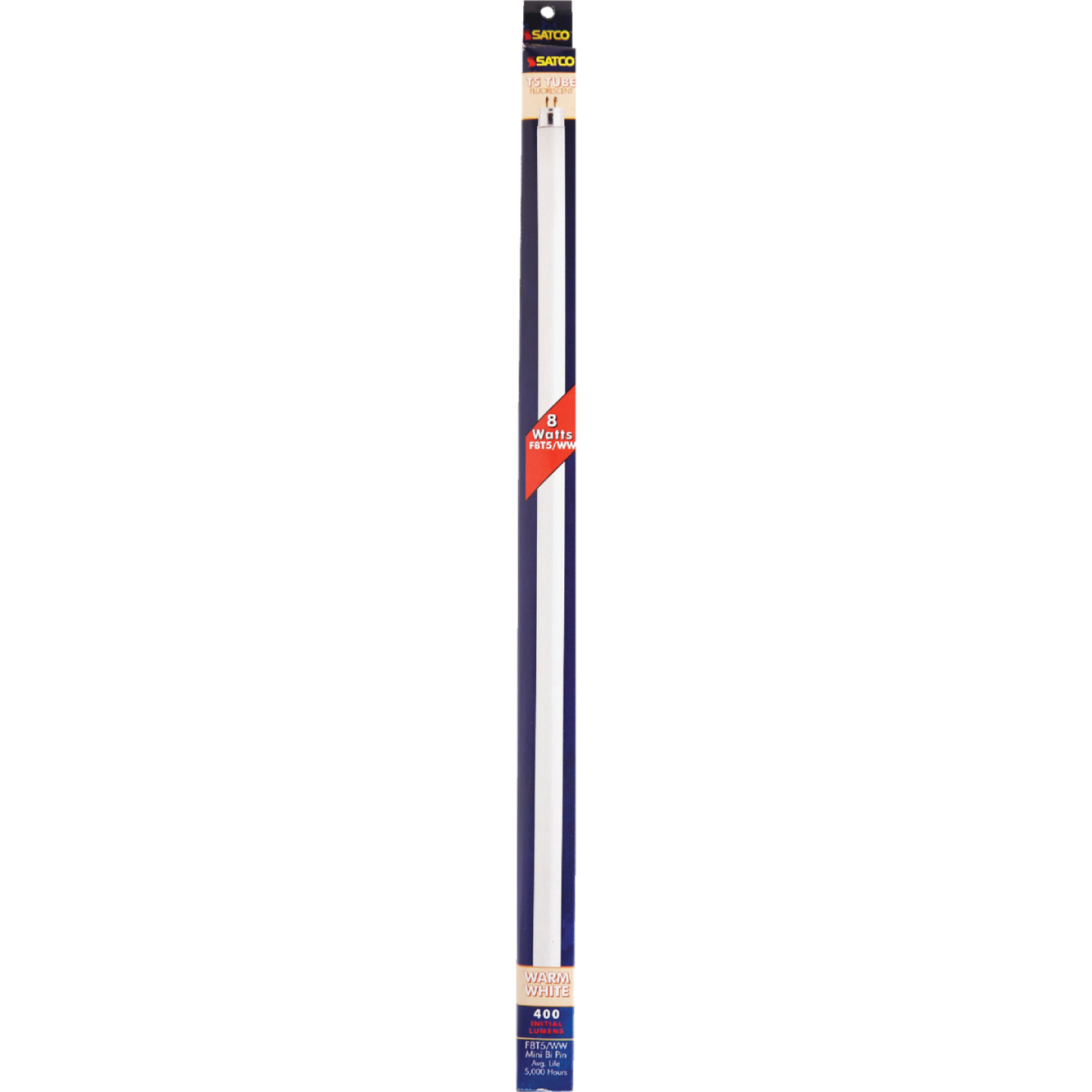 Satco 8W 11.9 In. Warm White T5 Miniature Bi-Pin Preheat Fluorescent Tube Light Bulb Image 2