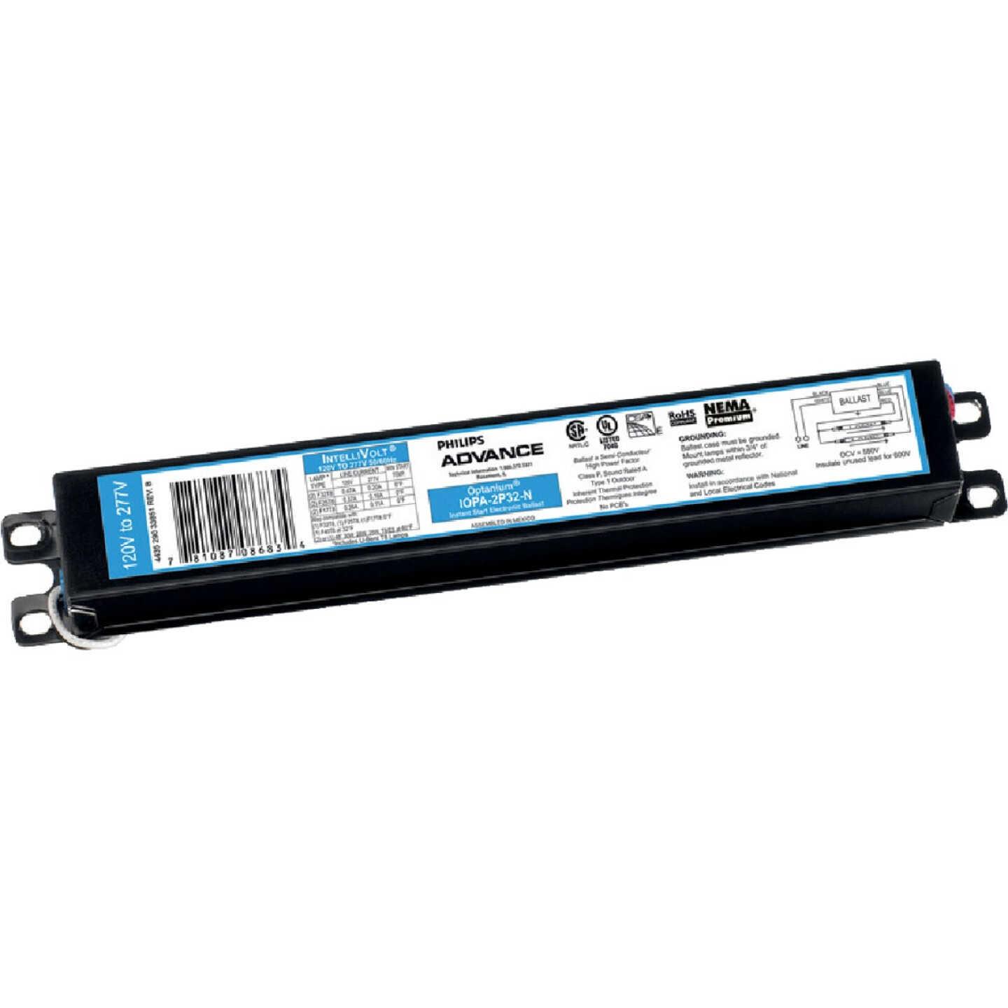 Philips Advance Instant Start 59W 120V/277V 1 or 2 Lamp Electronic Ballast Image 1