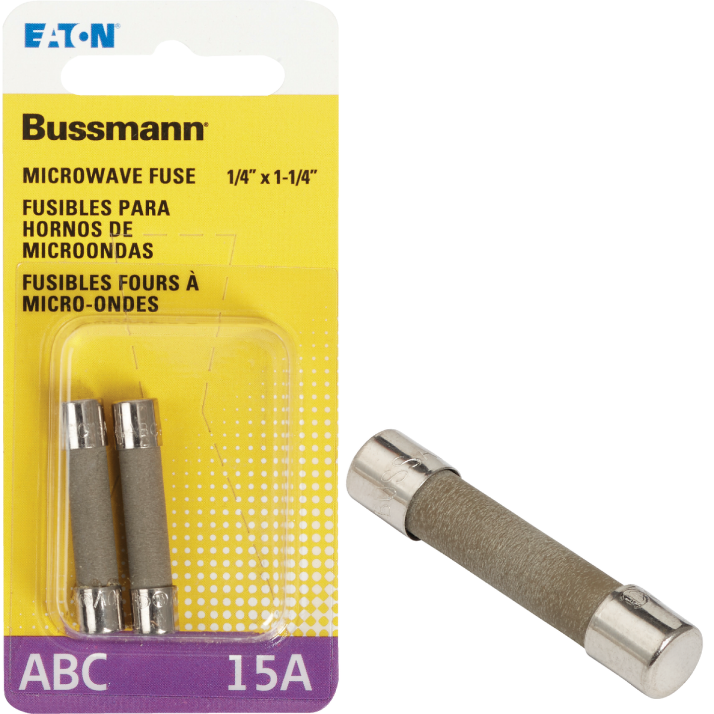 Bussmann 15A ABC Ceramic Tube Electronic Fuse (2-Pack) Image 1