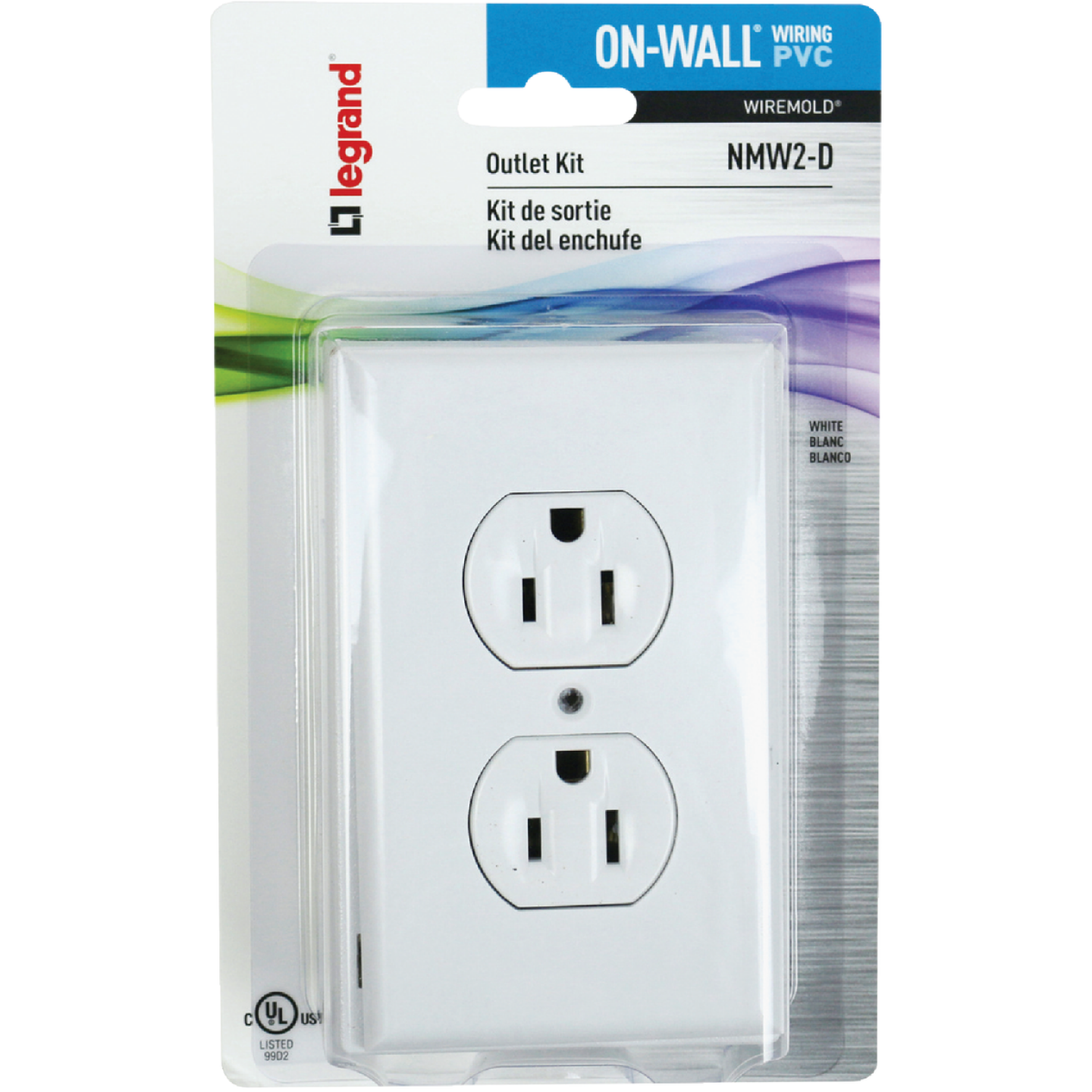 Wiremold On-Wall White PVC 1 In. Outlet Box Kit Image 1