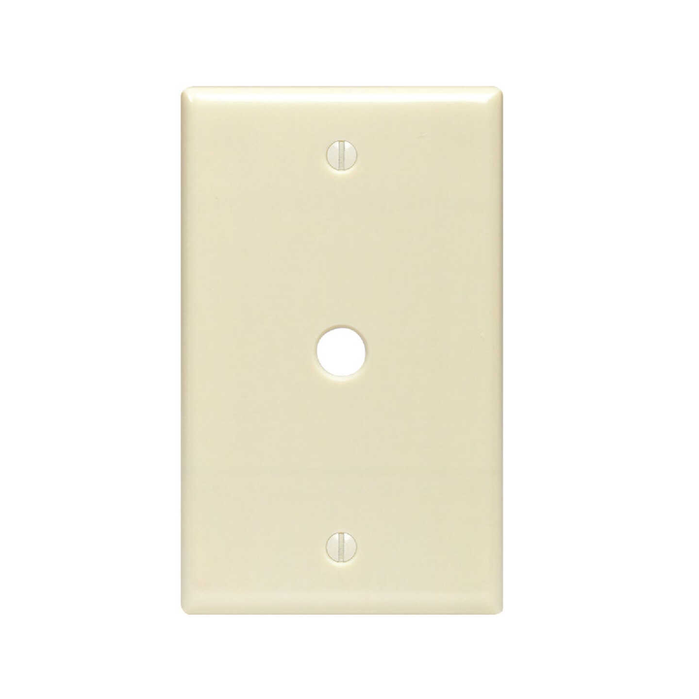 Leviton 1-Gang Plastic Ivory Telephone/Cable Wall Plate with 0.312 In. Hole Image 1