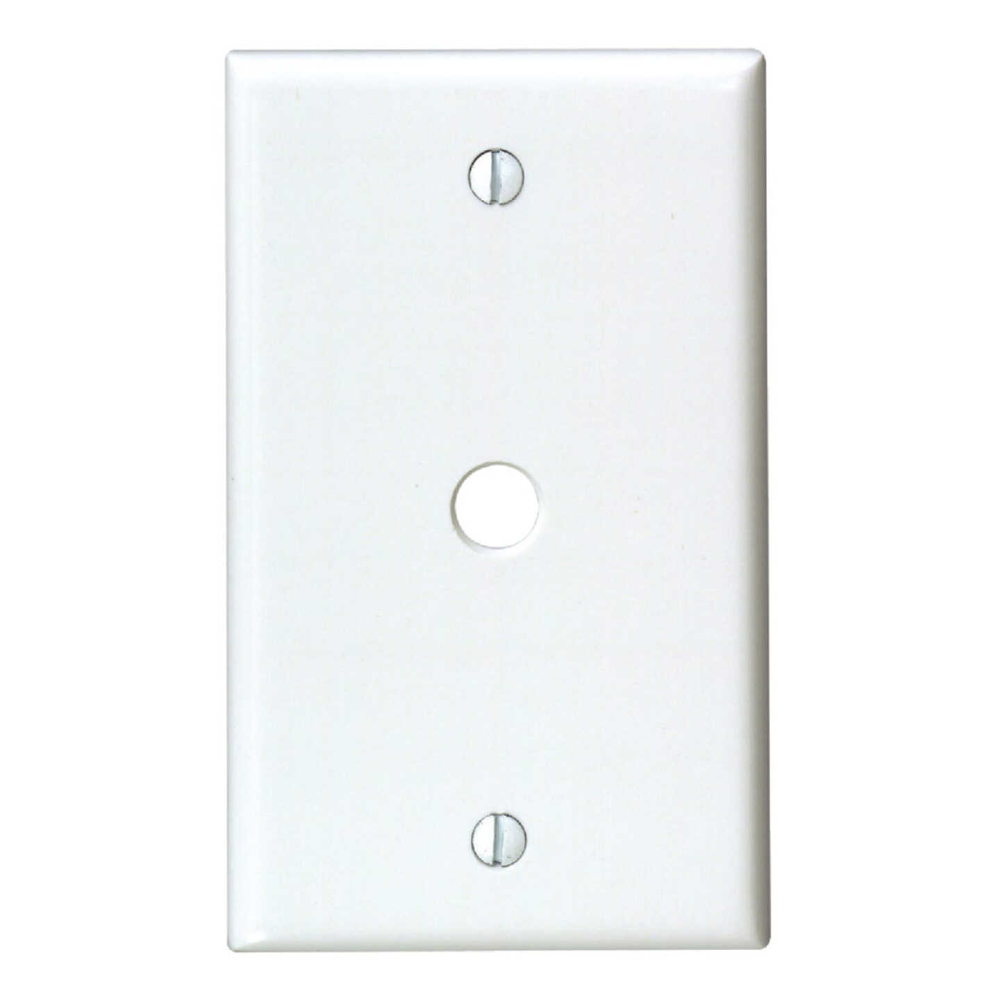 Leviton 1-Gang Plastic White Telephone/Cable Wall Plate with 0.312 In. Hole Image 1