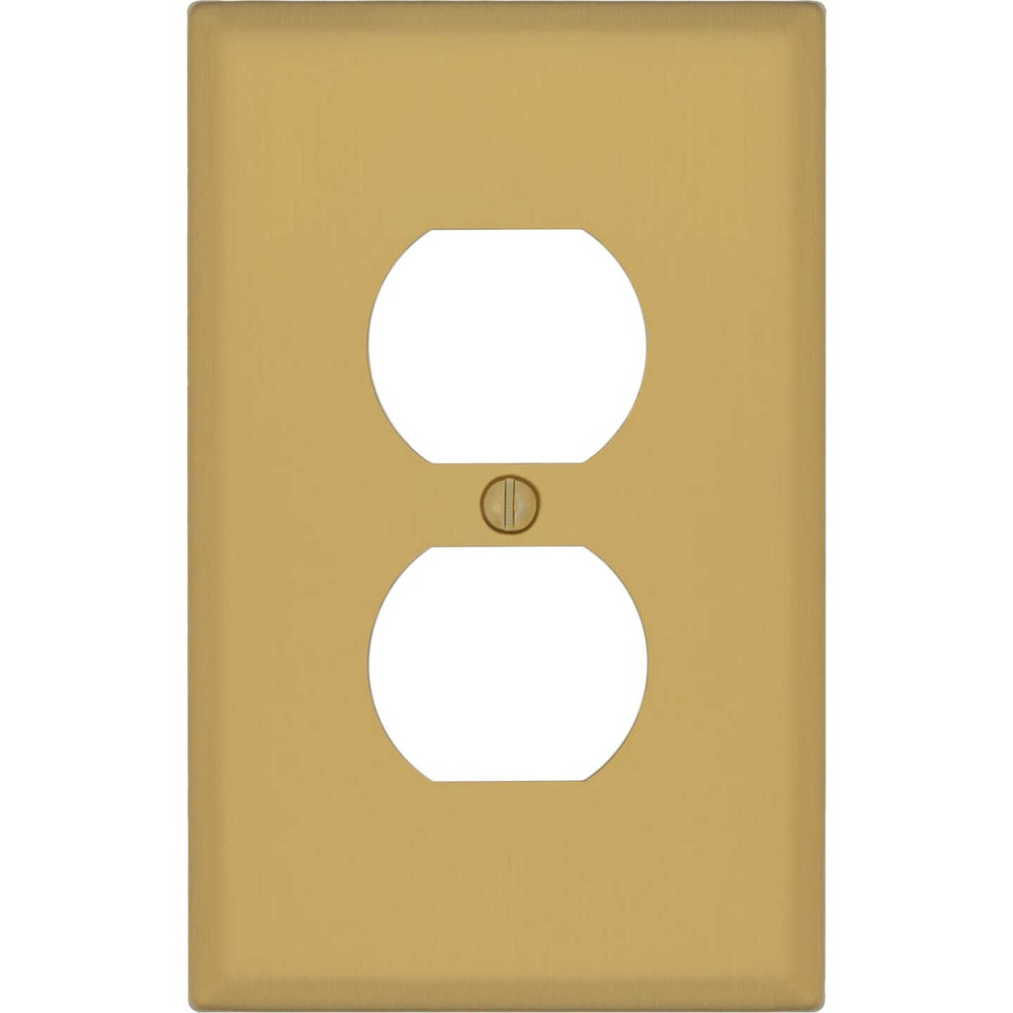 Amerelle Oxford 1-Gang Brushed Gold Steel Wall Plate Image 1