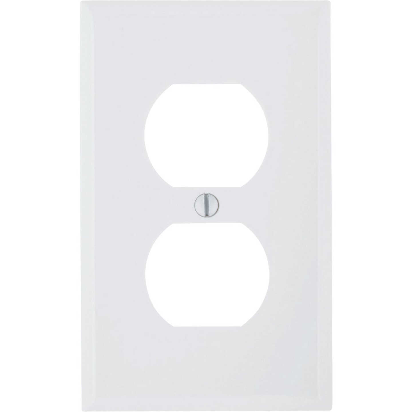 Leviton Commercial Grade 1-Gang Thermoplastic Outlet Wall Plate, White Image 1
