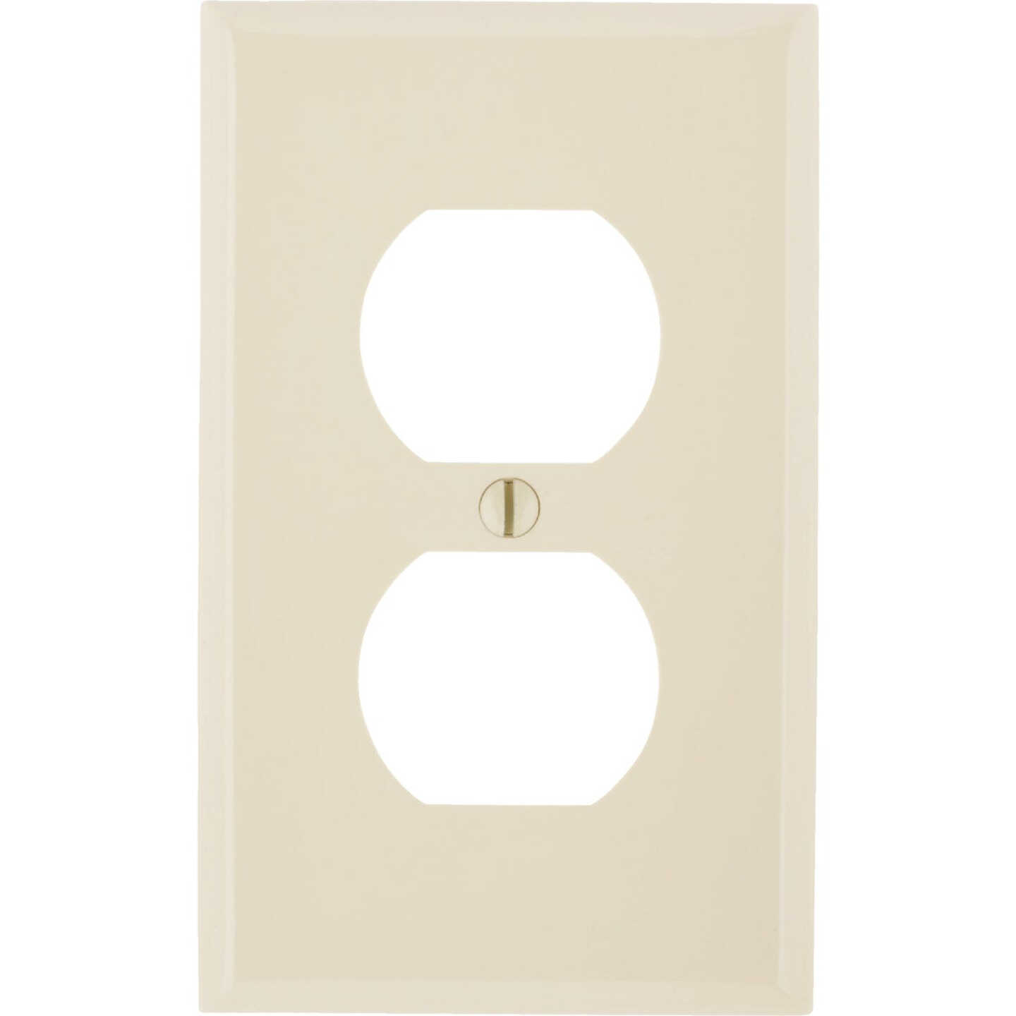 Leviton Commercial Grade 1-Gang Thermoplastic Outlet Wall Plate, Ivory Image 1