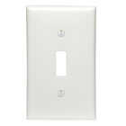 Leviton 1-Gang Thermoplastic Nylon Toggle Switch Wall Plate, White Image 1