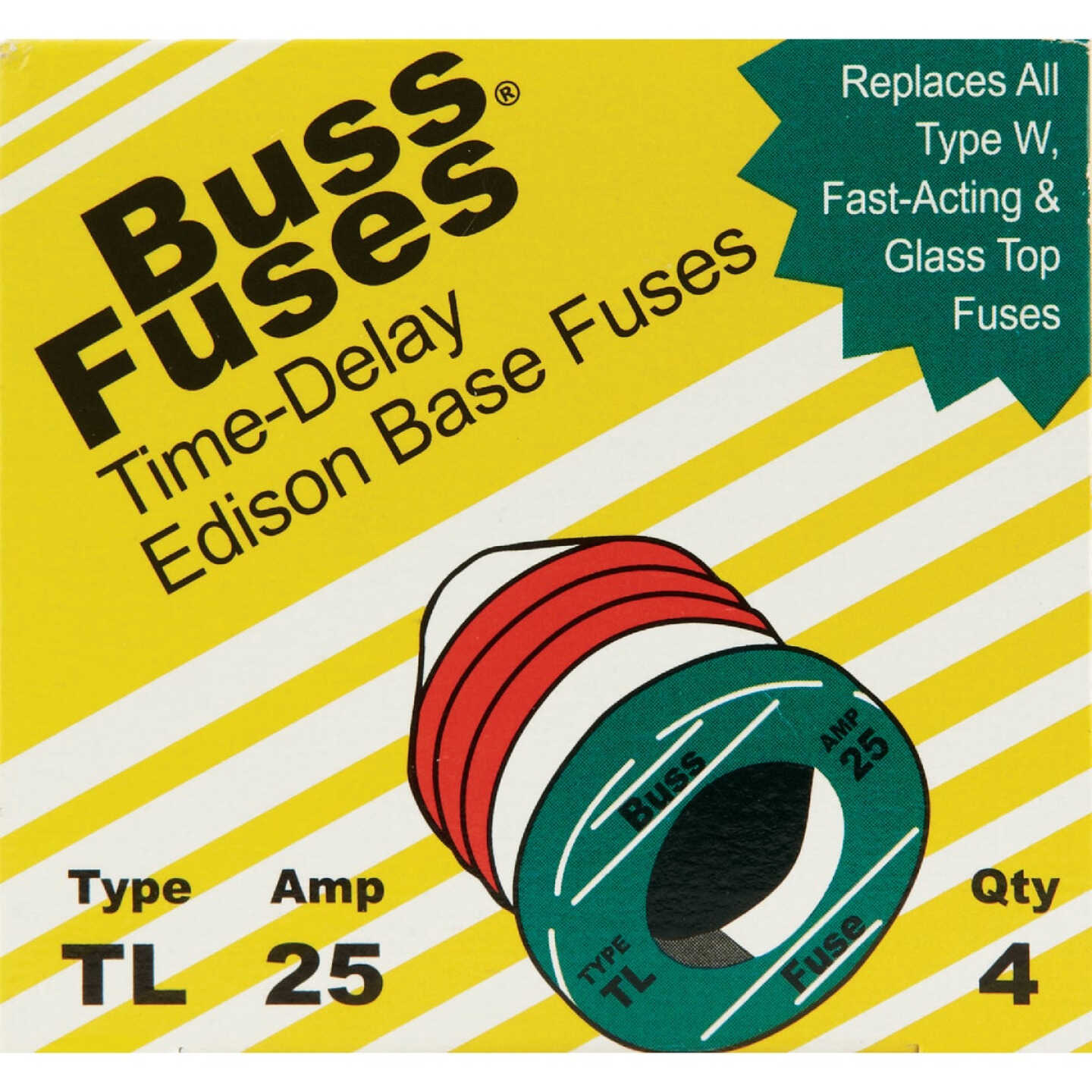 Bussmann 25A TL Time-Delay Plug Fuse (4-Pack) Image 2