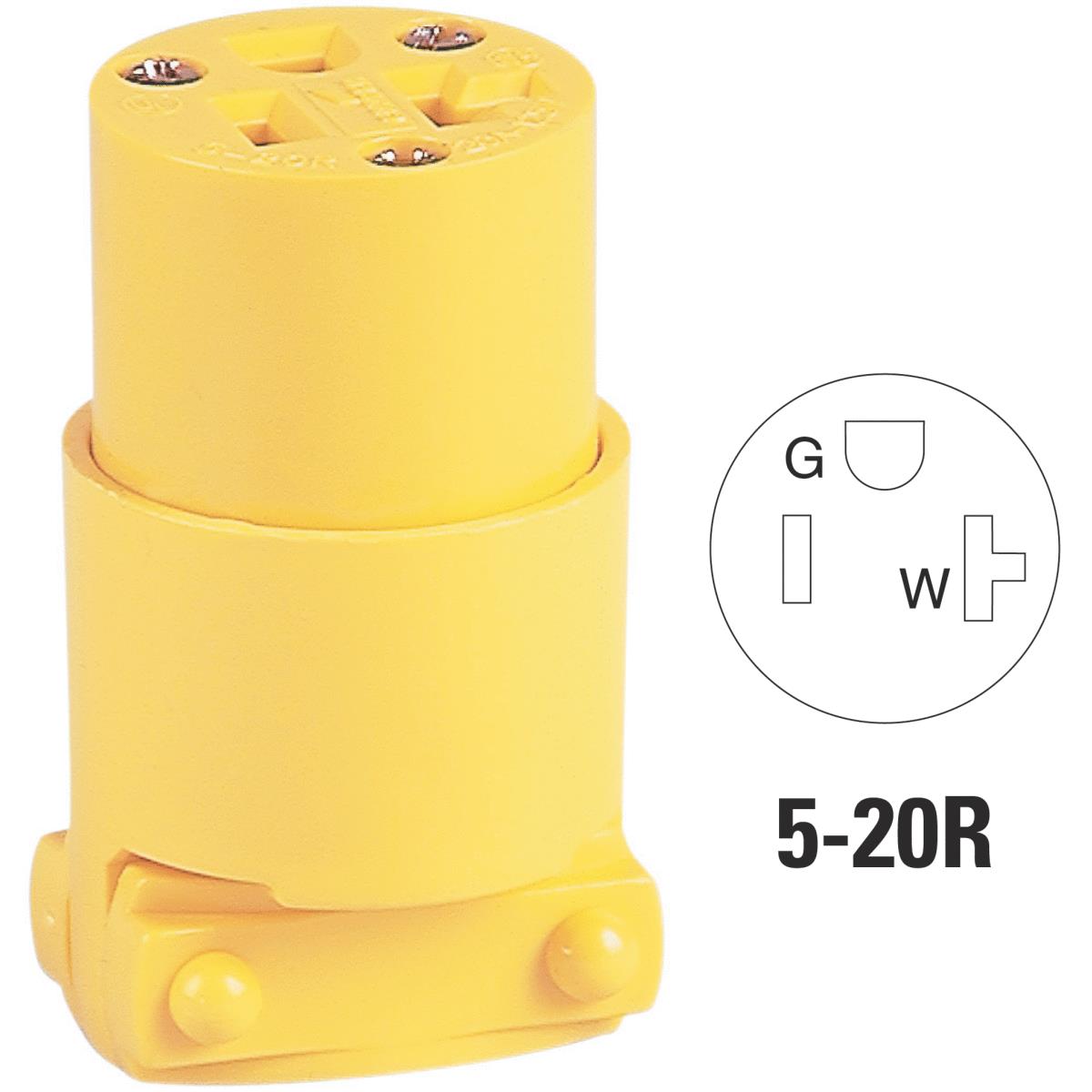 Cooper 20A 125V 3-Wire 2-Pole Commercial Grade Cord Connector