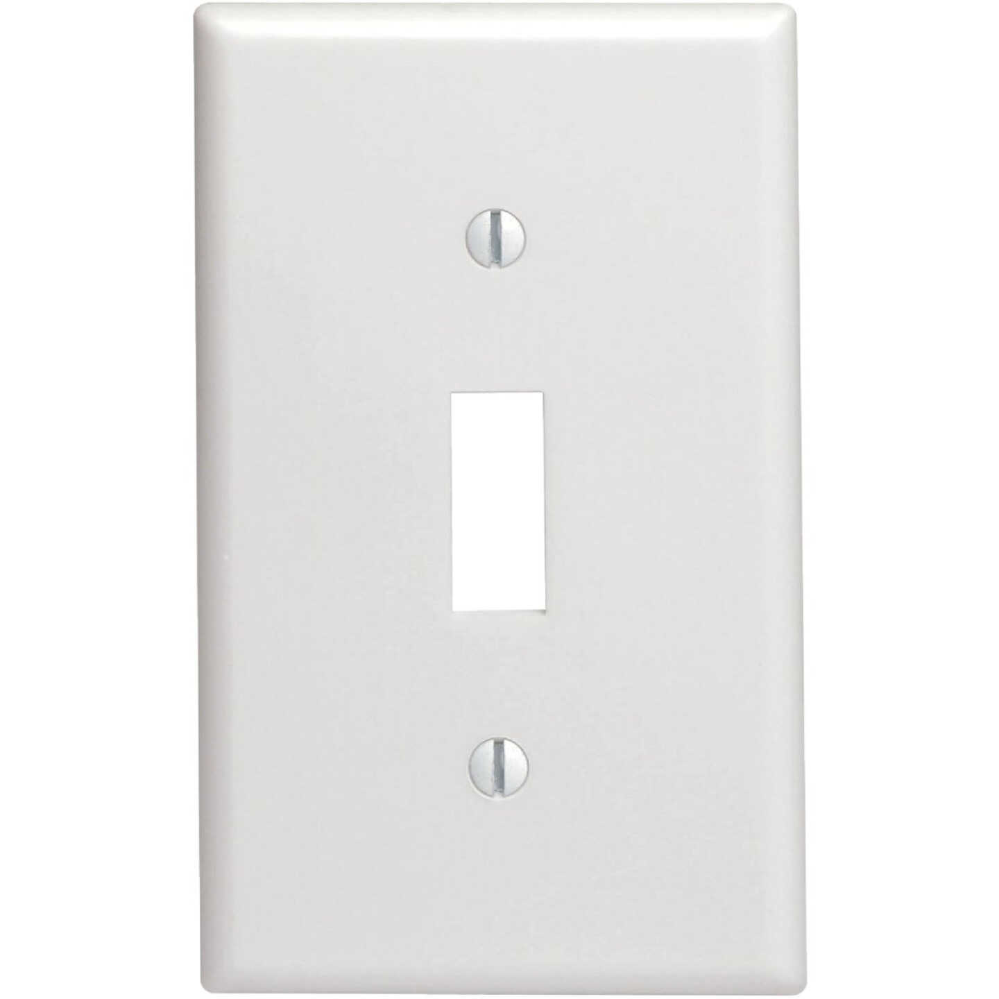 Leviton 1-Gang Thermoplastic Nylon Mid-Way Toggle Switch Wall Plate, White Image 1