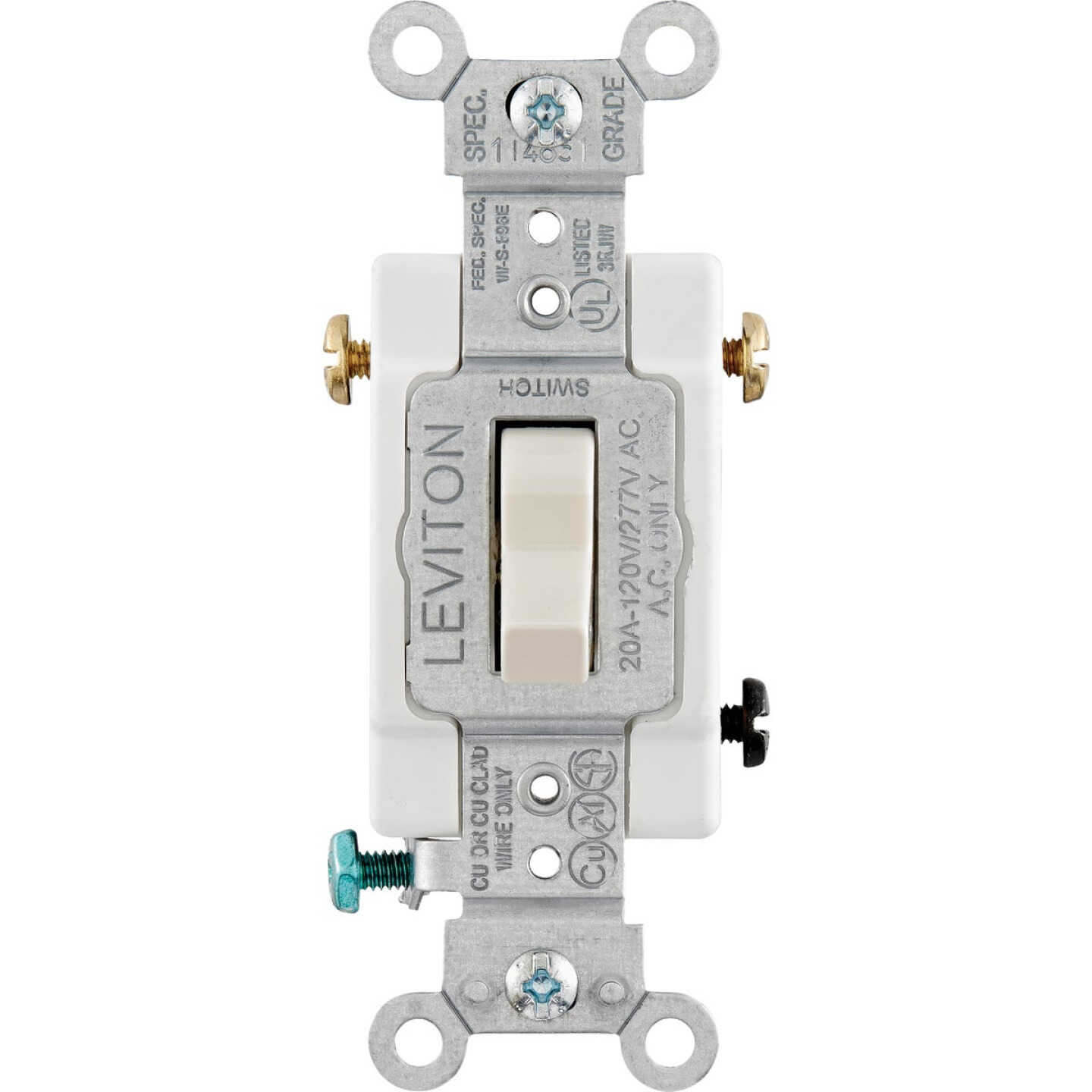 Leviton Toggle Light Almond 20A 3-Way Switch Image 1