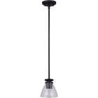 Home Impressions 1-Bulb Oil Rubbed Bronze Incandescent Pendant Light Fixture, Seeded Glass Image 1