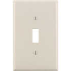 Leviton 1-Gang Thermoplastic Nylon Mid-Way Toggle Switch Wall Plate, Light Almond Image 1