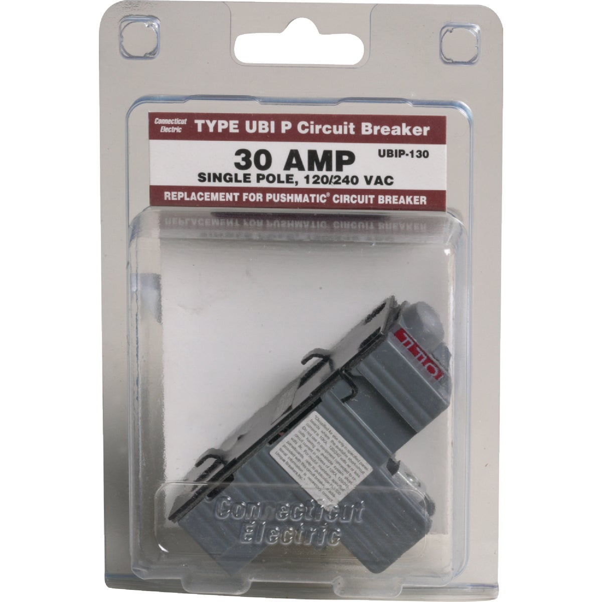 Connecticut Electric 30A Single-Pole Standard Trip Packaged Replacement Circuit Breaker For Pushmatic Image 2