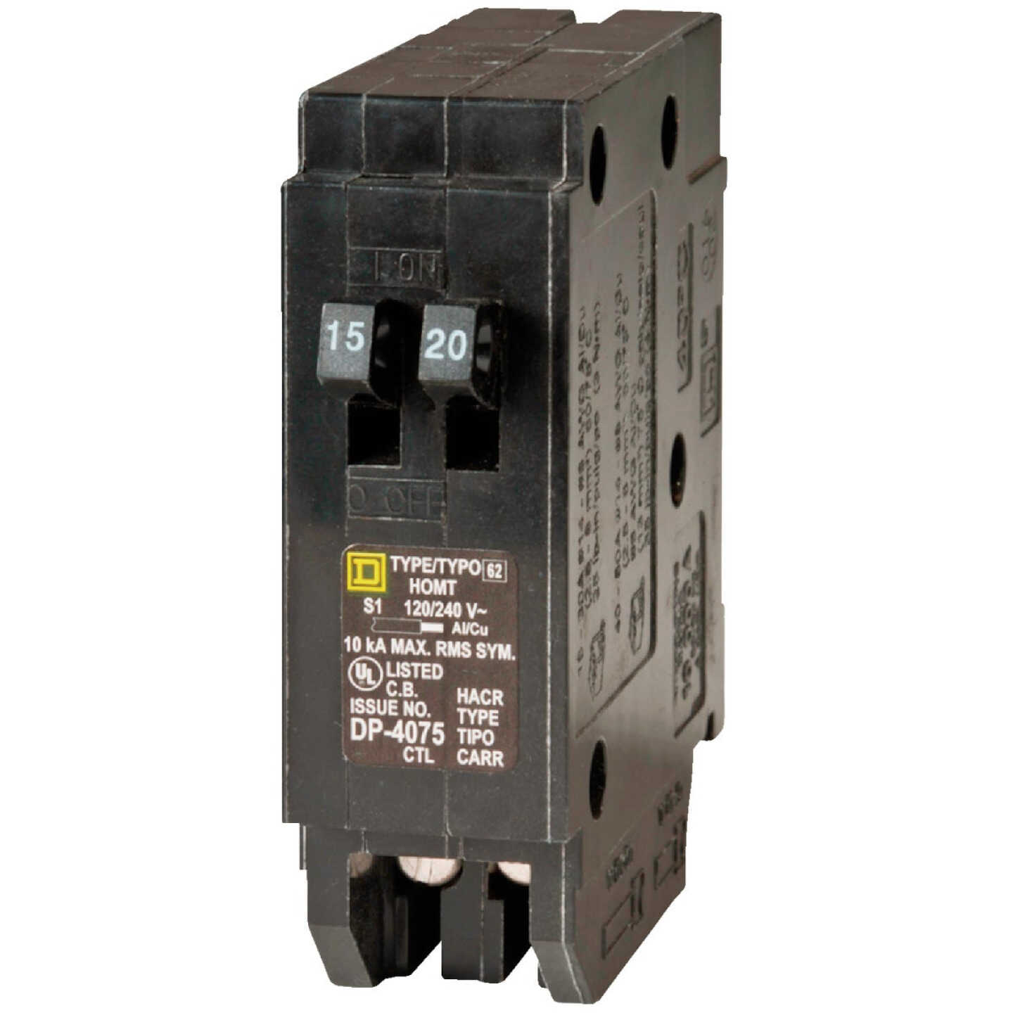 Square D Homeline 15A/20A Twin Single-Pole Standard Trip Tandem Circuit Breaker Image 5