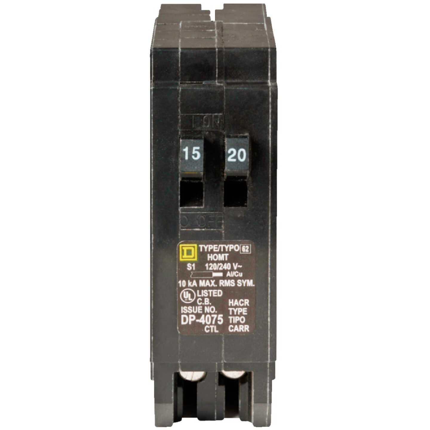 Square D Homeline 15A/20A Twin Single-Pole Standard Trip Tandem Circuit Breaker Image 6