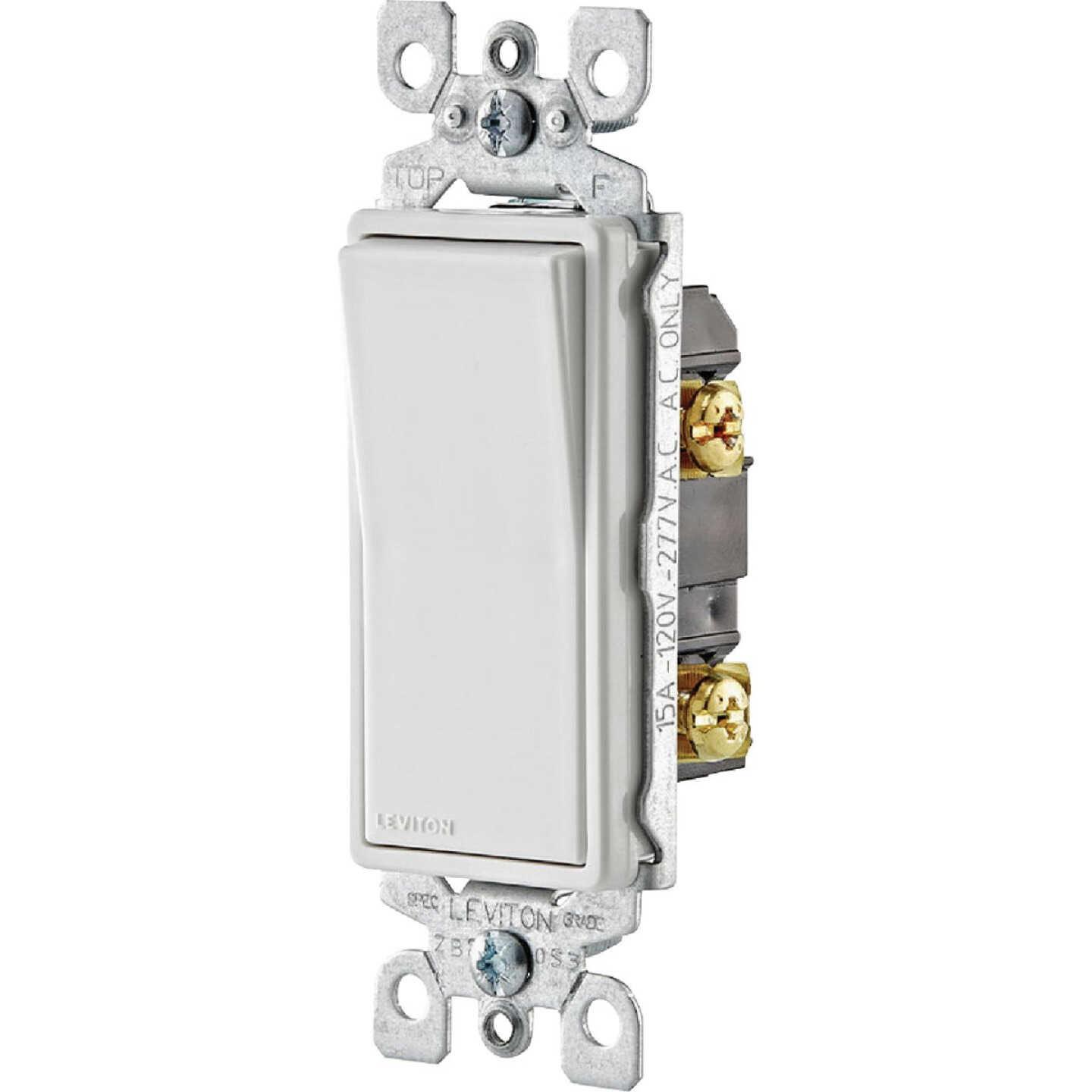 Leviton Decora Residential Grade 15 Amp Rocker Single Pole Switch, (White, (10-Pack) Image 3