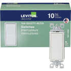Leviton Decora Residential Grade 15 Amp Rocker Single Pole Switch, (White, (10-Pack) Image 1