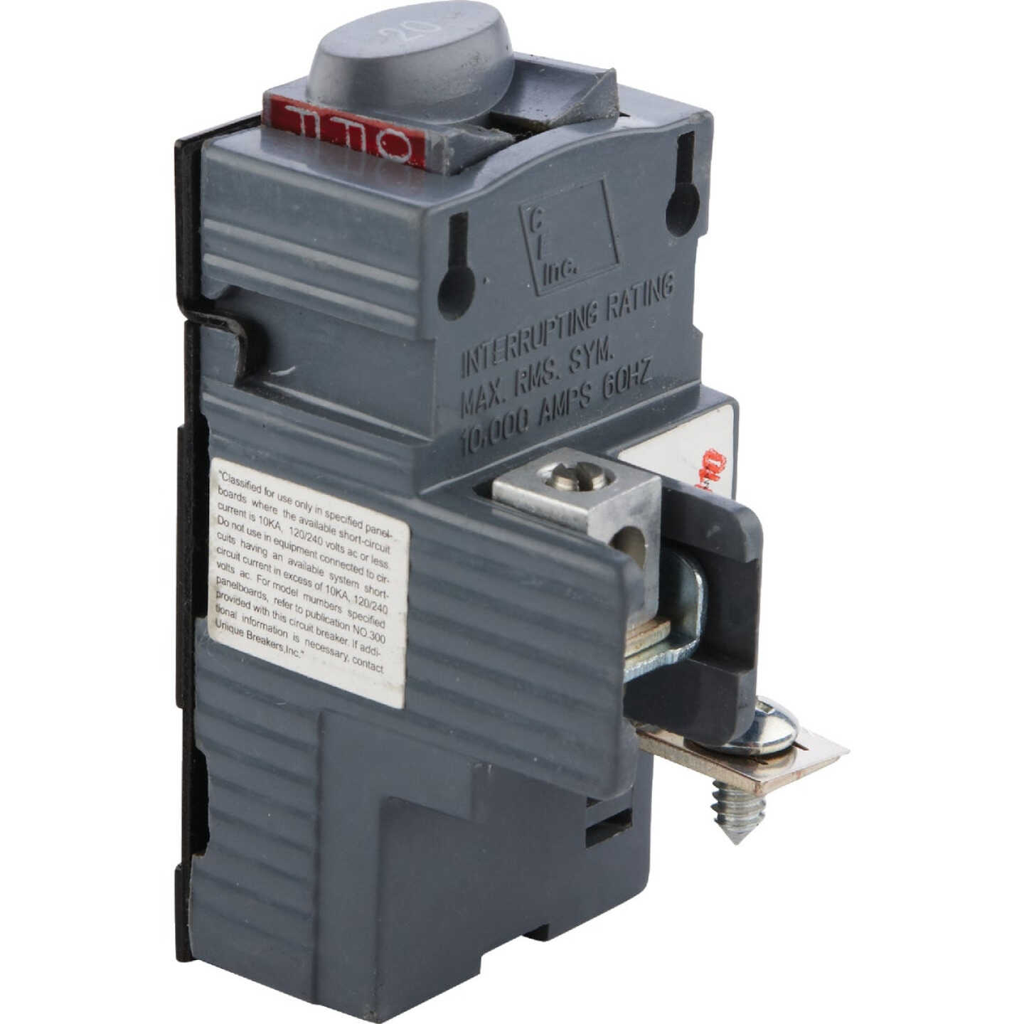 Connecticut Electric 20A Single-Pole Standard Trip Packaged Replacement Circuit Breaker For Pushmatic Image 1