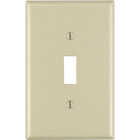 Leviton 1-Gang Thermoplastic Nylon Mid-Way Toggle Switch Wall Plate, Ivory Image 1