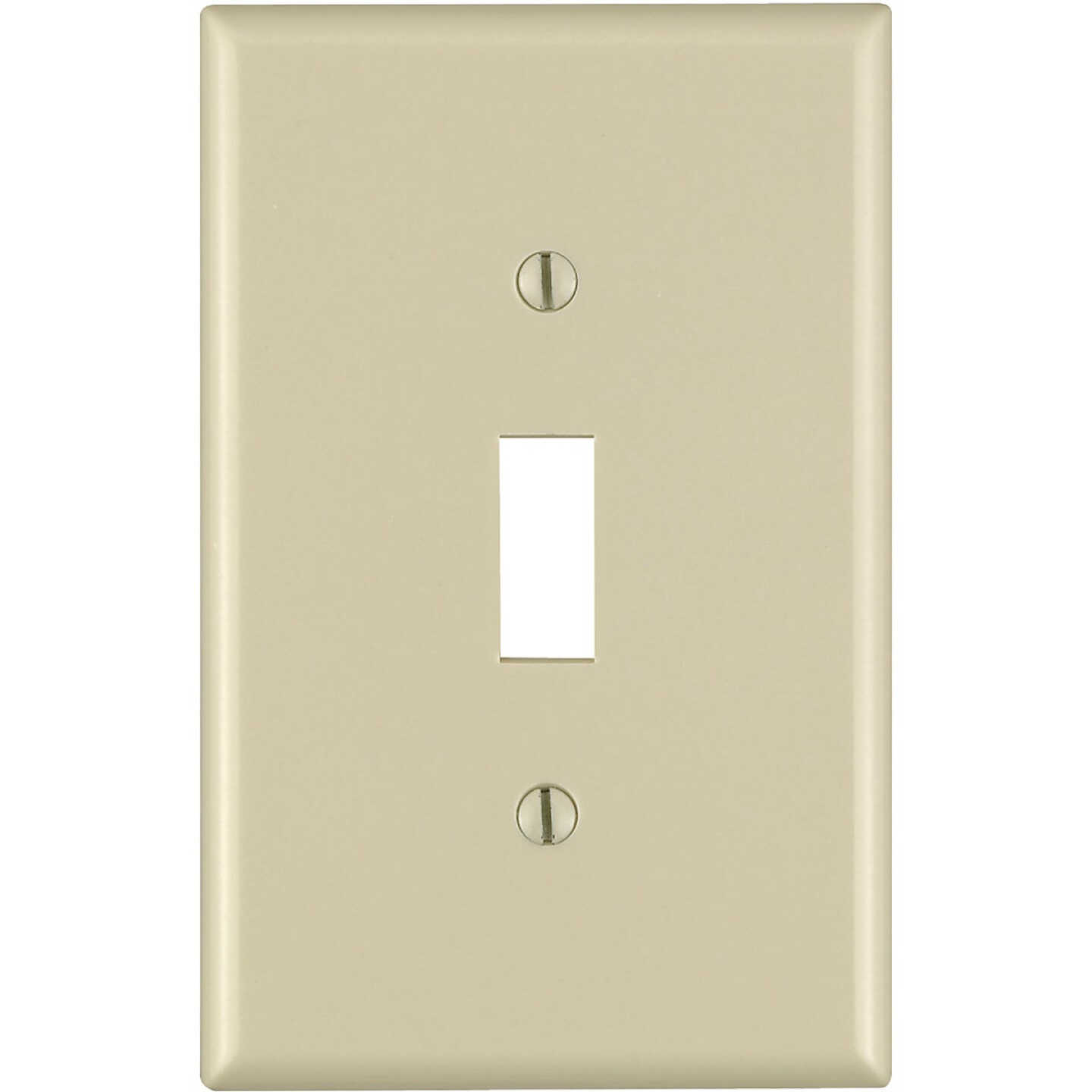 Leviton 1-Gang Thermoplastic Nylon Mid-Way Toggle Switch Wall Plate, Ivory Image 1