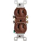 Leviton 15A Brown Residential Grade 1-15R Duplex Outlet Image 2
