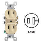 Leviton 15A Ivory Residential Grade 1-15R Duplex Outlet Image 1