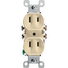 Leviton 15A Ivory Residential Grade 1-15R Duplex Outlet Image 2
