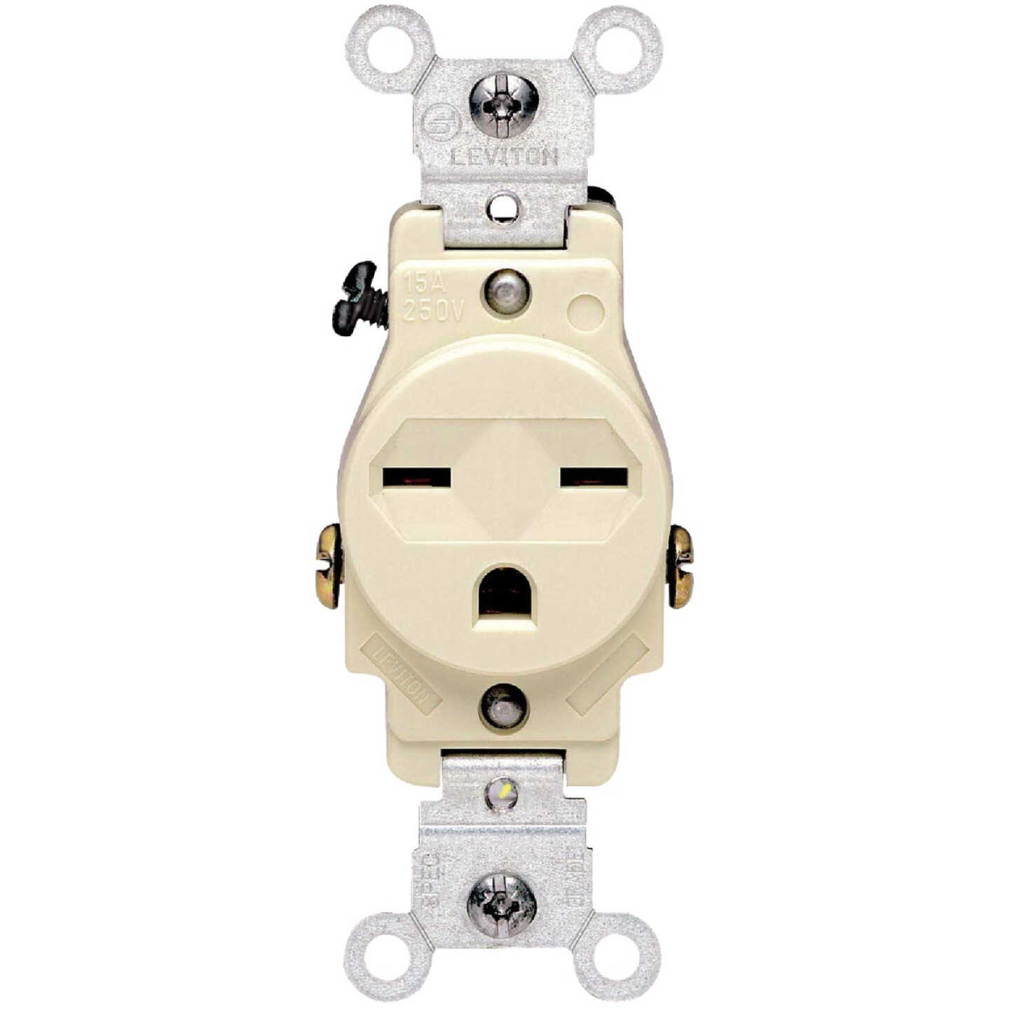 Leviton 15A Ivory Heavy-Duty 6-15R Grounding Single Outlet Image 2