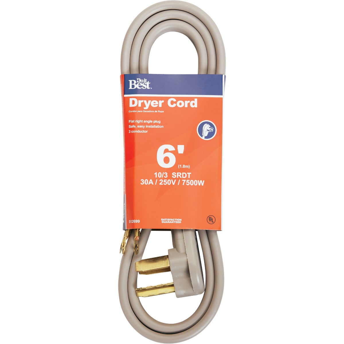 Do it Best 6 Ft. 10/3 30A Dryer Cord