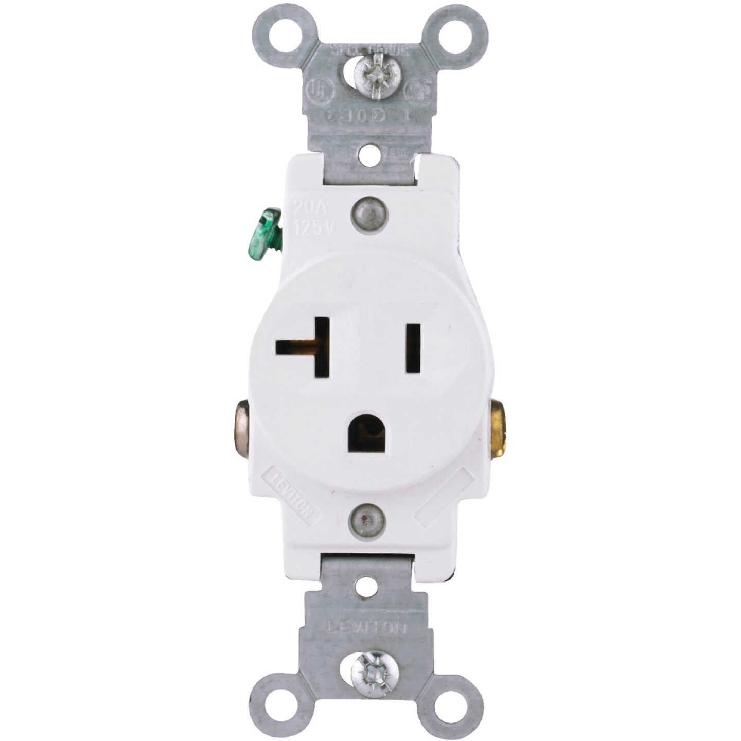 Leviton 20A White Commercial Grade 5-20R Shallow Single Outlet Image 4