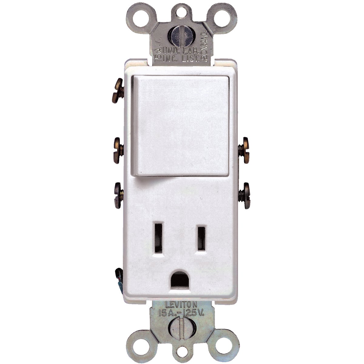 Leviton White 15A Switch & Outlet Image 2
