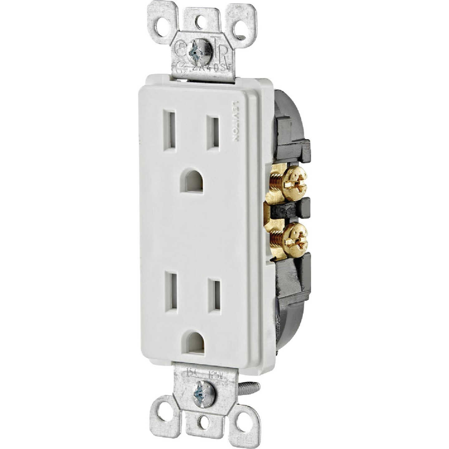 Leviton Decora 15A White Tamper Resistant 5-15R Duplex Outlet (10-Pack) Image 3