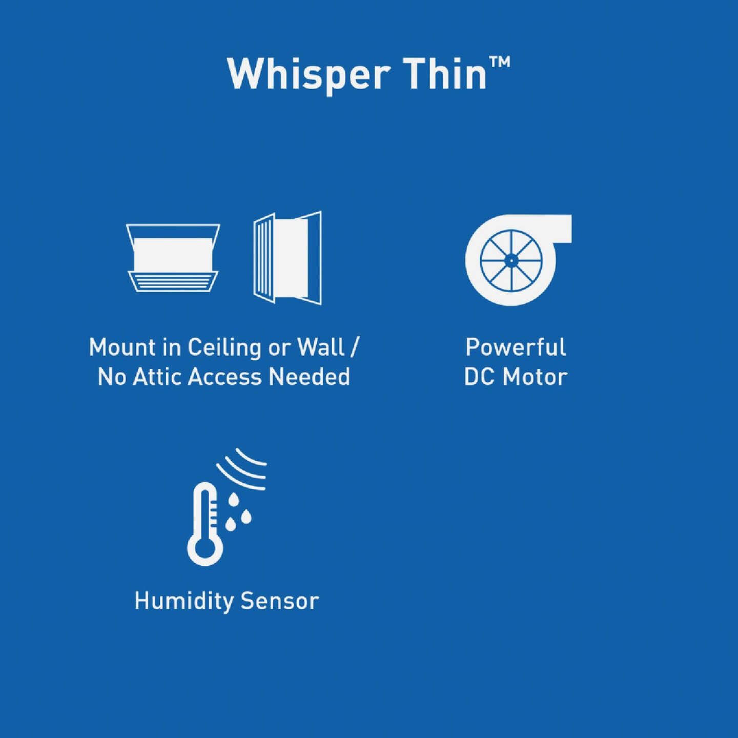 Panasonic Whisper Thin 80/100 CFM 0.5/0.9 Sones 120V Auto Bath Exhaust Fan Image 3