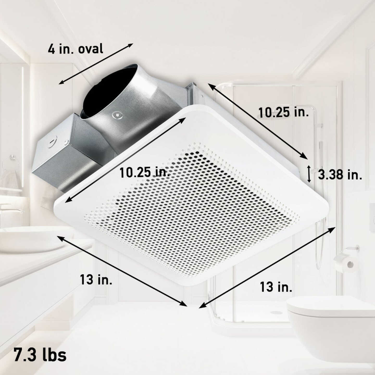 Panasonic Whisper Thin 80/100 CFM 0.5/0.9 Sones 120V Auto Bath Exhaust Fan Image 2