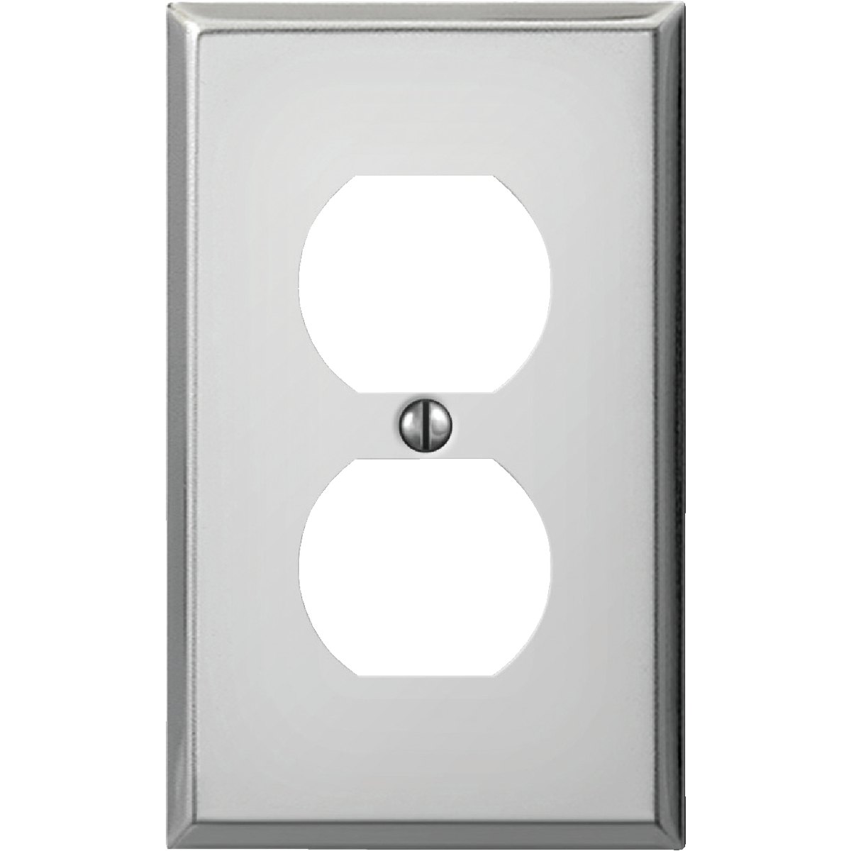 Amerelle PRO 1-Gang Stamped Steel Outlet Wall Plate, Polished Chrome Image 1