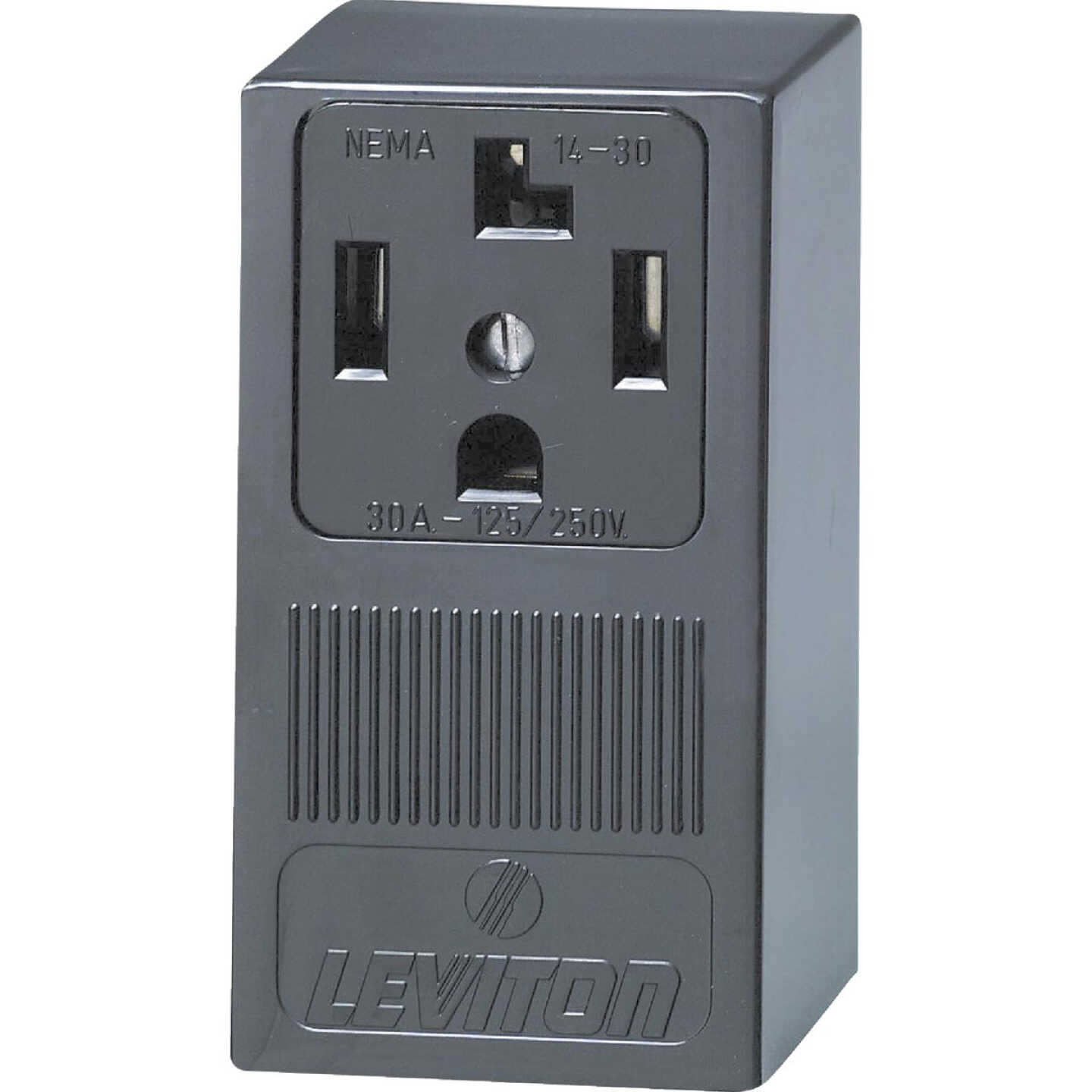Leviton 30A Surface Mount Black 14-30R 4-Wire Dryer Power Outlet Image 4