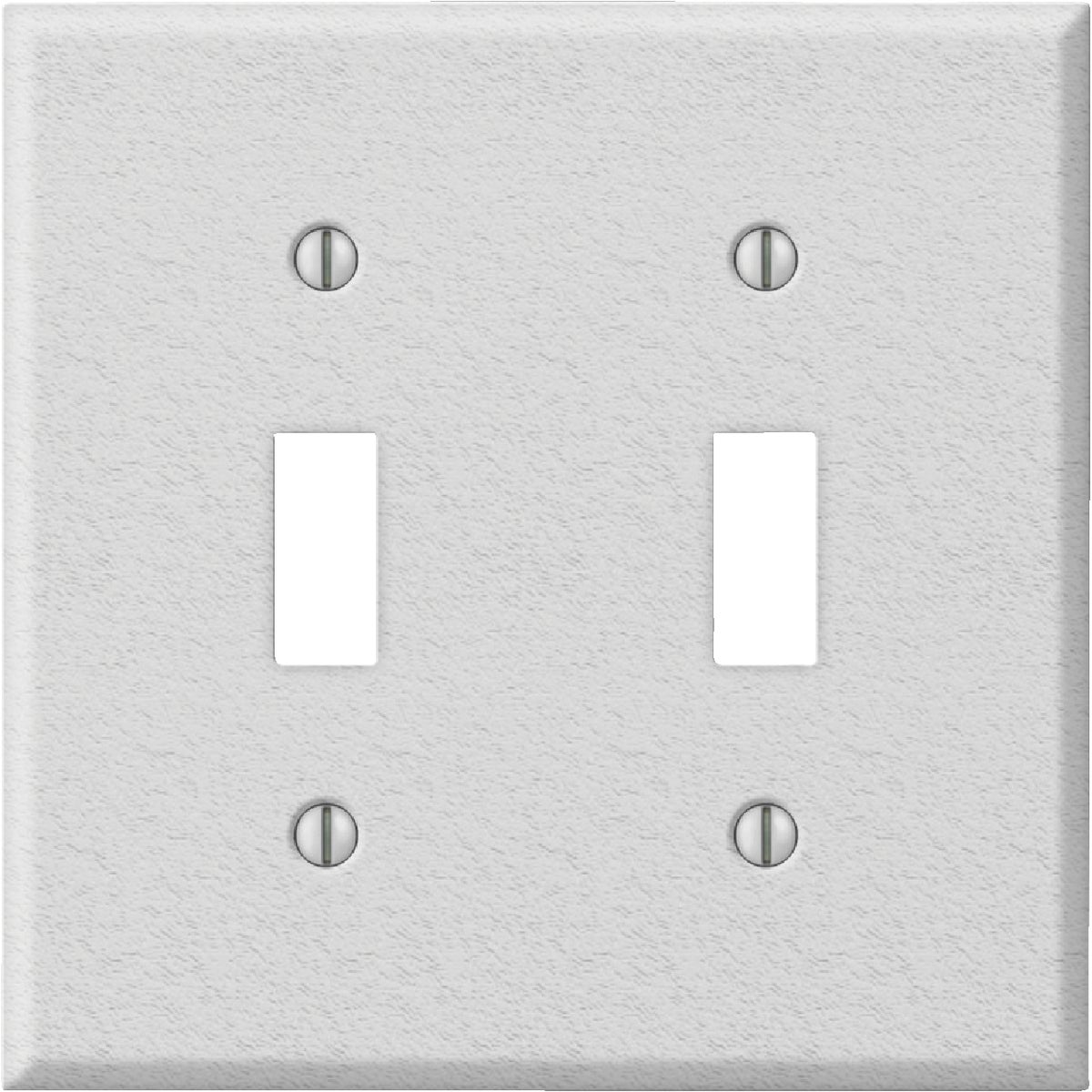 Amerelle PRO 2-Gang Stamped Steel Toggle Switch Wall Plate, White Wrinkle Image 1