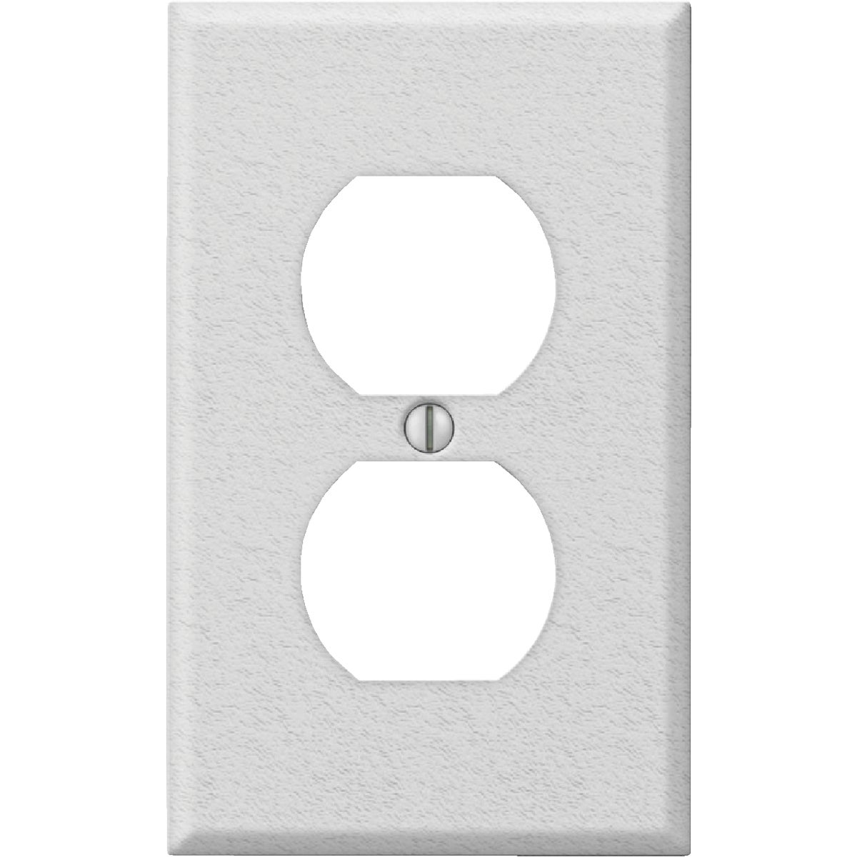 Amerelle PRO 1-Gang Stamped Steel Outlet Wall Plate, White Wrinkle Image 1