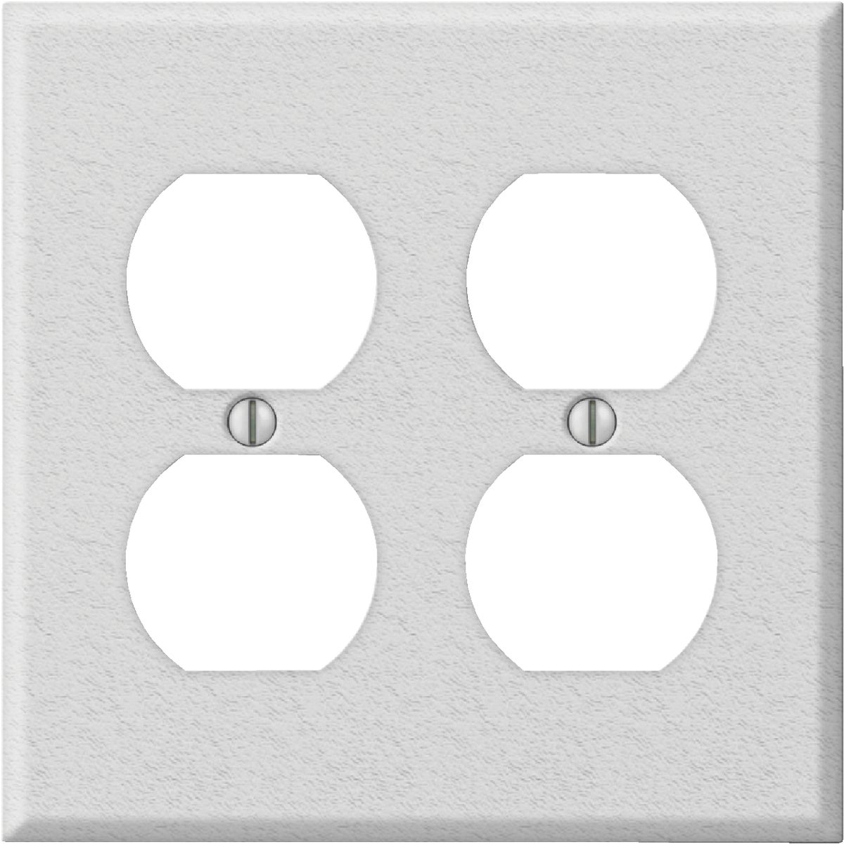 Amerelle PRO 2-Gang Stamped Steel Outlet Wall Plate, White Wrinkle Image 1