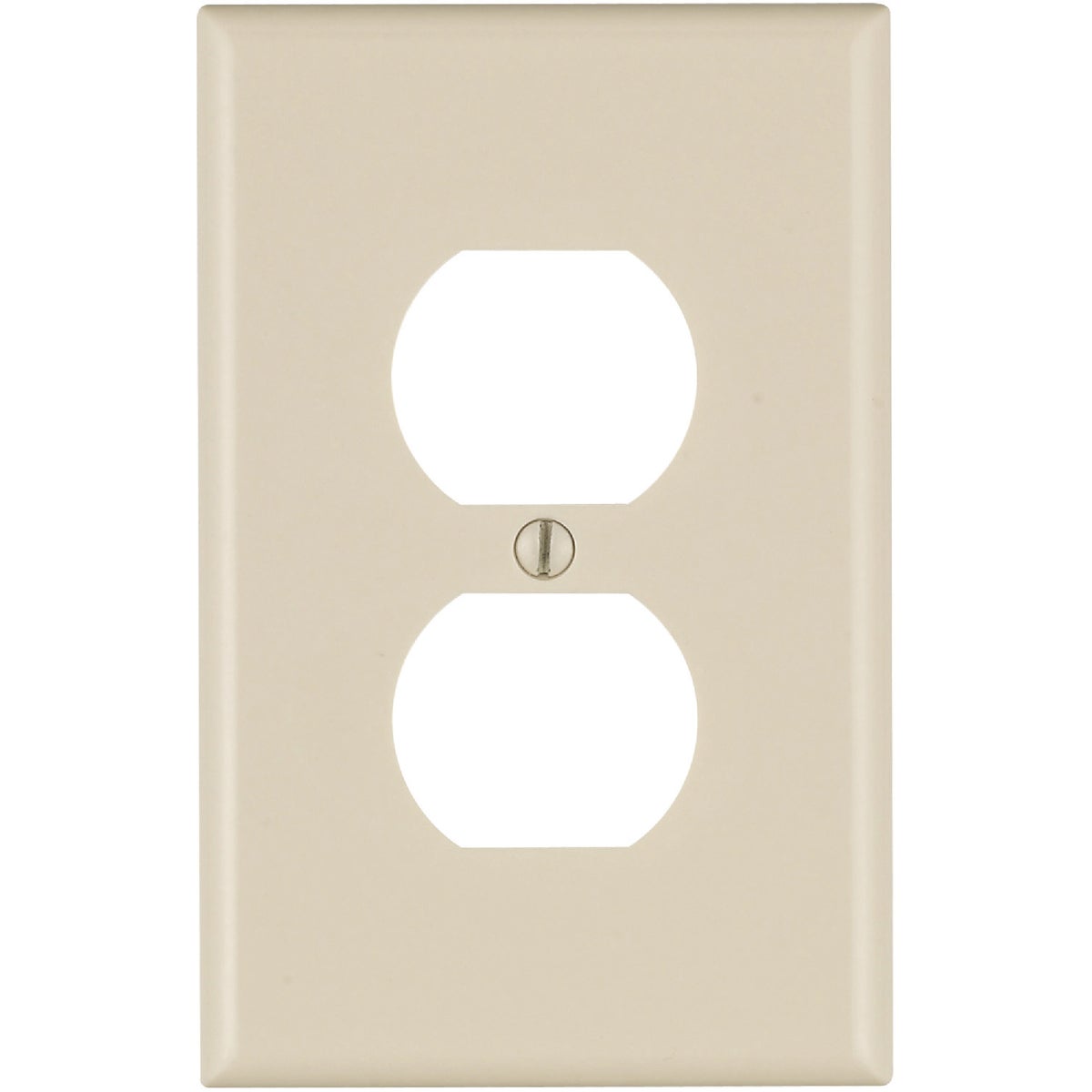Leviton Mid-Way 1-Gang Smooth Plastic Outlet Wall Plate, Light Almond Image 1