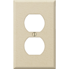 Amerelle PRO 1-Gang Stamped Steel Outlet Wall Plate, Ivory Wrinkle Image 1