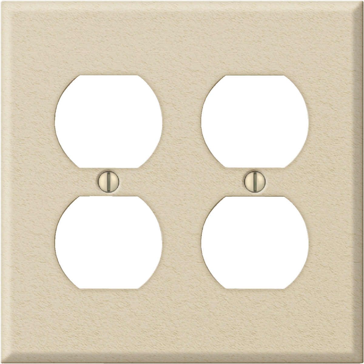 Amerelle PRO 2-Gang Stamped Steel Outlet Wall Plate, Ivory Wrinkle Image 1