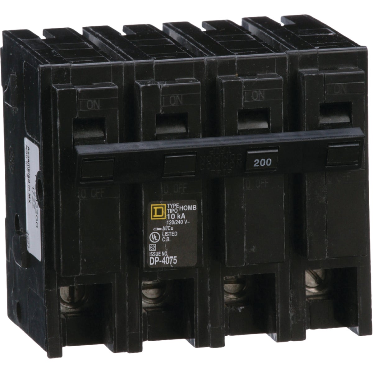 Square D Homeline 200A Double-Pole Standard Trip Main Breaker