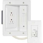 Legrand On-Q In-Wall TV Power & Cable Management Kit, White Image 1