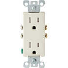 Leviton Decora 15A Light Almond Tamper Resistant 5-15R Duplex Outlet Image 2