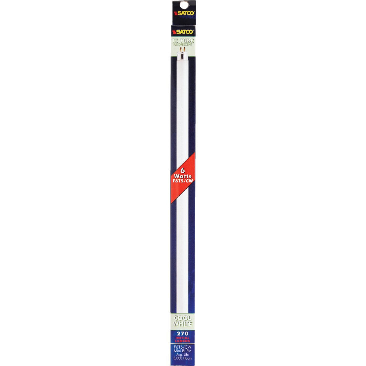 Satco 6W 8.9 In. Cool White T5 Miniature Bi-Pin Preheat Fluorescent Tube Light Bulb Image 2