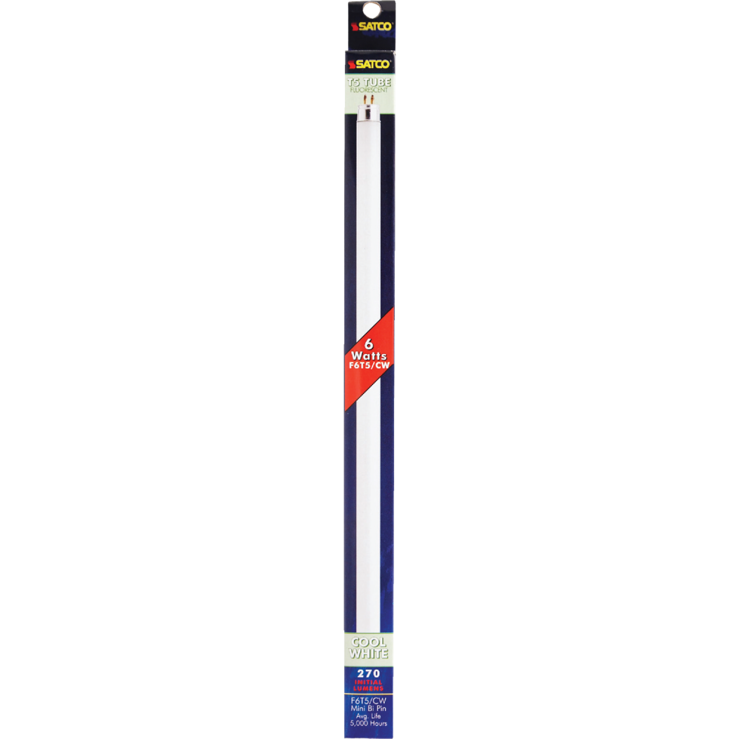 Satco 6W 8.9 In. Cool White T5 Miniature Bi-Pin Preheat Fluorescent Tube Light Bulb Image 2