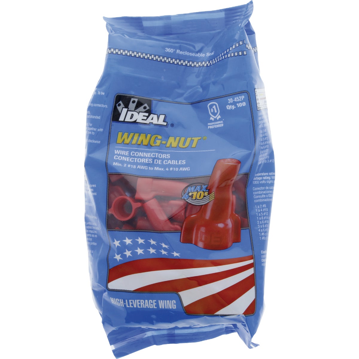 Ideal Wing-Nut Medium Red Copper to Copper Wire Connector (100-Pack) Image 2