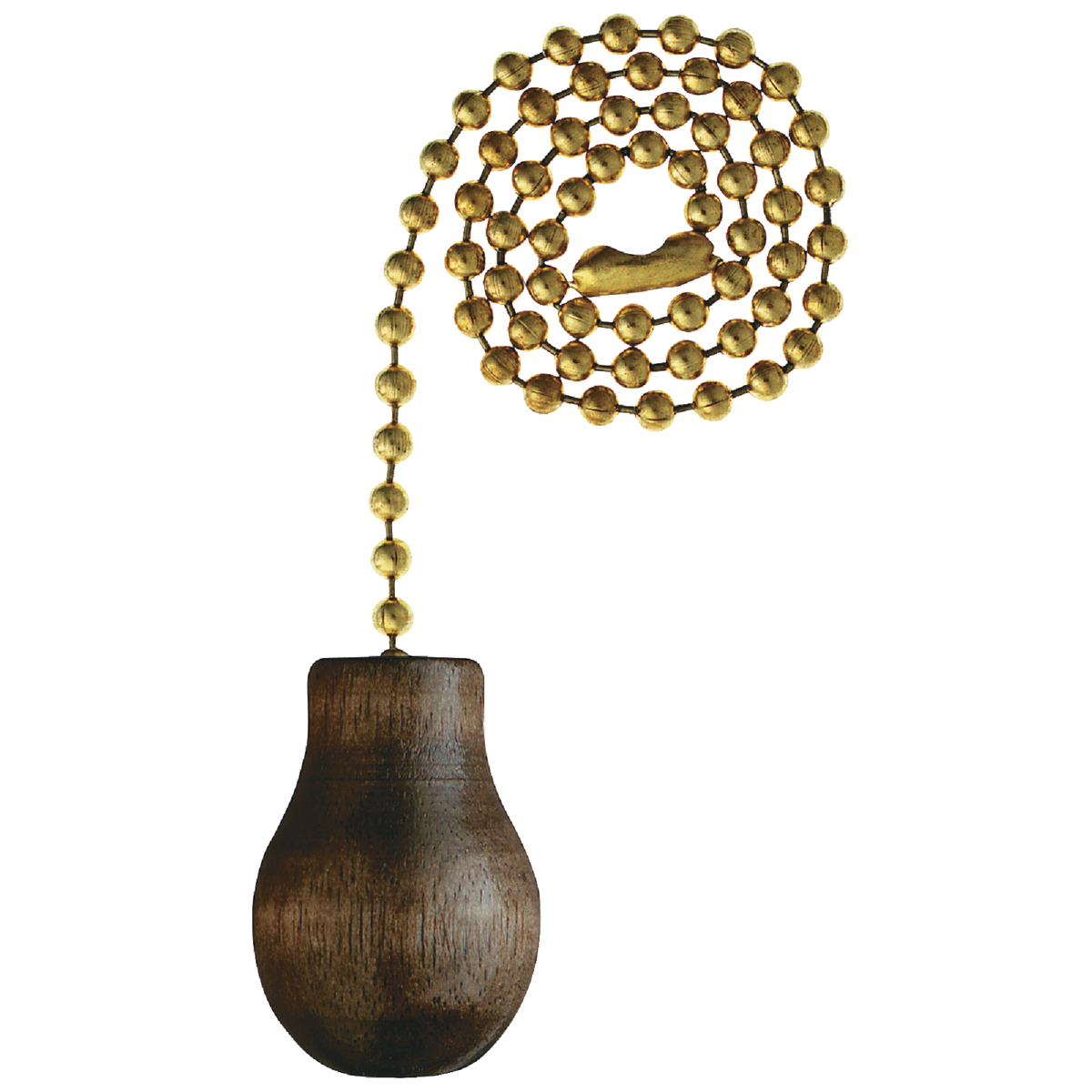 Westinghouse 12 In. Polished Brass Pull Chain with Walnut Knob Ornament